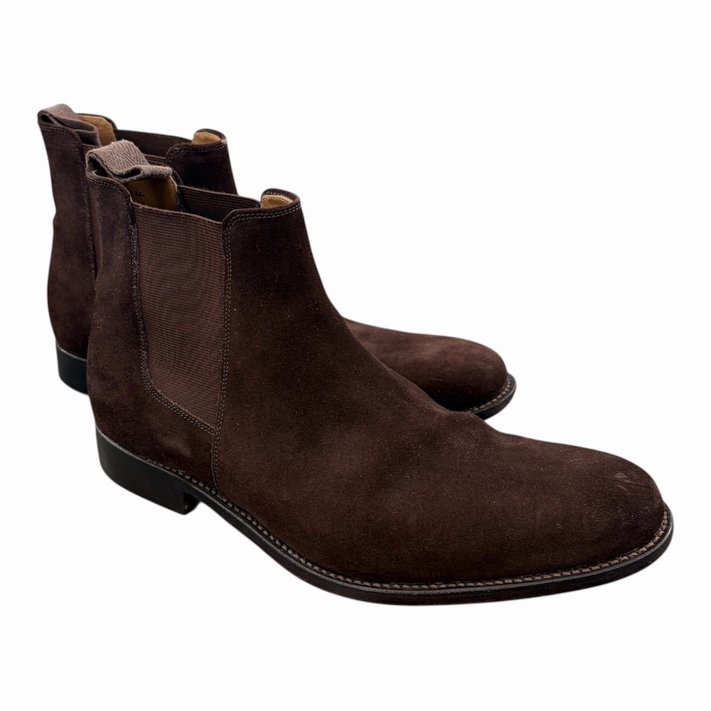 GRENSON Declan Brown Suede Chelsea Boots US Size 9, UK Size 8 F England Dressy